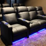 Theater seating riser room row sale living chairs houzz back small built dallas theaters space